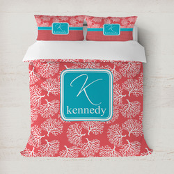 Coral & Teal Duvet Cover (Personalized)