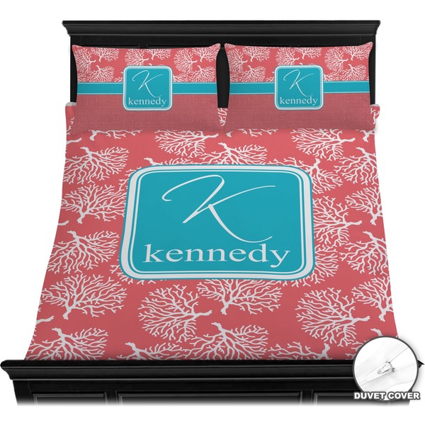 Coral & Teal Bedding Set (Queen) - Duvet
