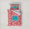 Coral & Teal Duvet Cover Set - Twin (Personalized)