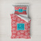 Coral & Teal Duvet Cover Set - Twin XL (Personalized)