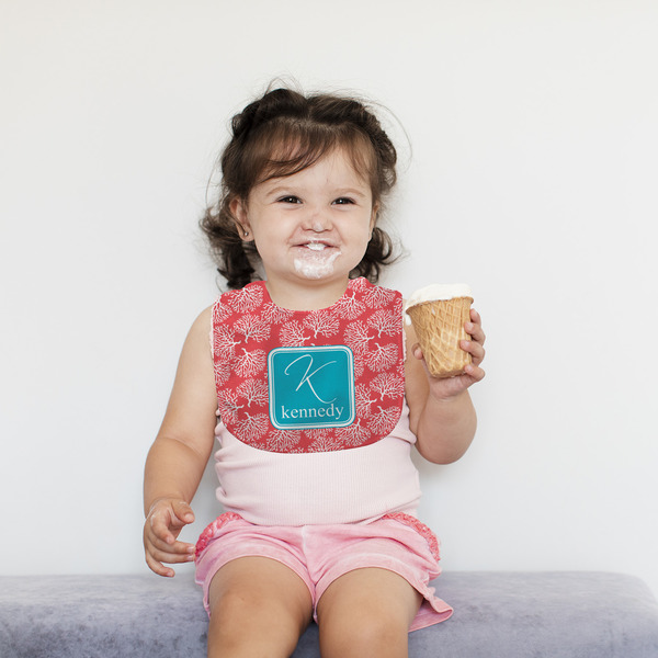 Coral & Teal Bib Lifestyle Girl