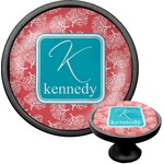 Coral & Teal Cabinet Knob (Black) (Personalized)