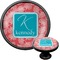 Coral & Teal Black Custom Cabinet Knob (Front and Side)