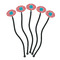 Coral & Teal Black Plastic 7" Stir Stick - Oval - Fan