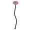 Coral & Teal Black Plastic 7" Stir Stick - Oval - Single Stick