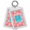 Coral & Teal Bling Keychain - MAIN