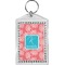 Coral & Teal Bling Keychain (Personalized)