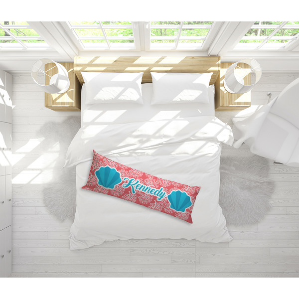 Coral & Teal Body Pillow - LIFESTYLE