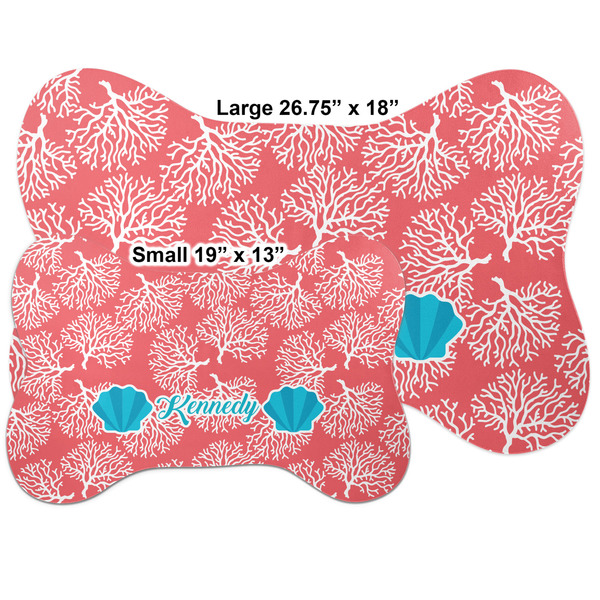 Coral & Teal Bone Shaped Mat Comparison
