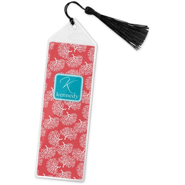 Custom Coral & Teal Book Mark w/Tassel (Personalized)