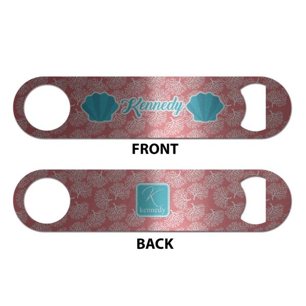 Coral & Teal Bottle Opener - Front & Back