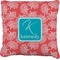 Coral & Teal Faux-Linen Throw Pillow (Personalized)