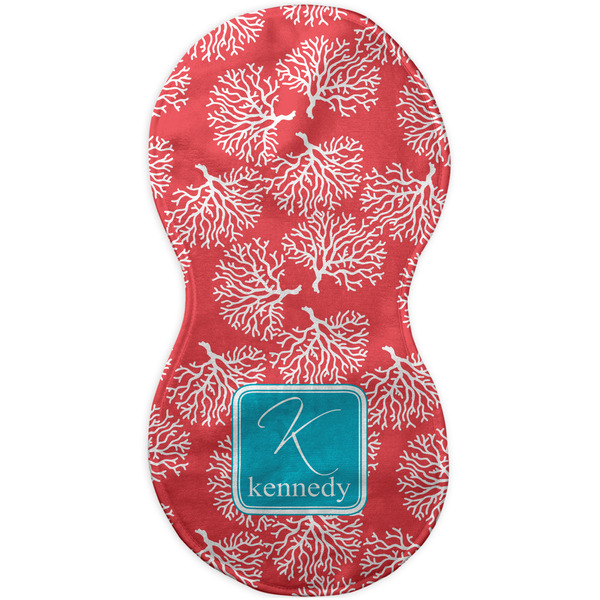 Coral & Teal Burp Peanut Shaped Flat