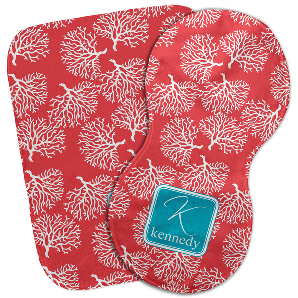 Custom Coral & Teal Burp Cloth (Personalized)