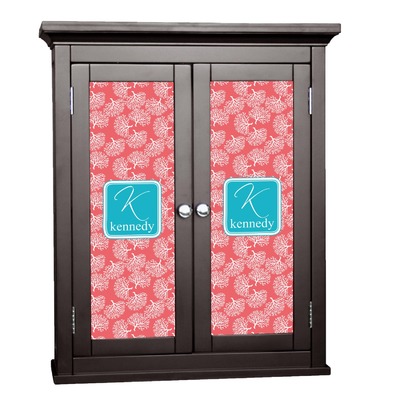Coral & Teal Cabinet Decal - Custom Size (Personalized)
