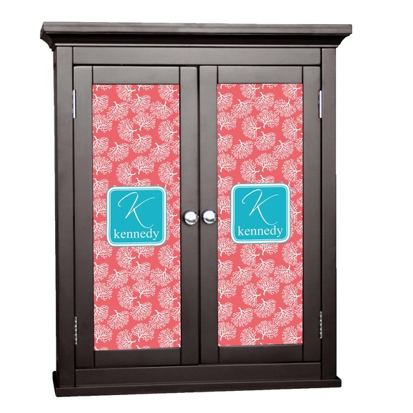 Custom Coral & Teal Cabinet Decal - Large (Personalized)