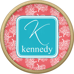 Coral & Teal Cabinet Knob - Gold (Personalized)