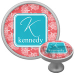 Coral & Teal Cabinet Knob (Silver) (Personalized)