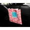 Coral & Teal Car Bag - In Use