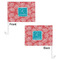 Coral & Teal Car Flag - 11" x 8" - Front & Back View