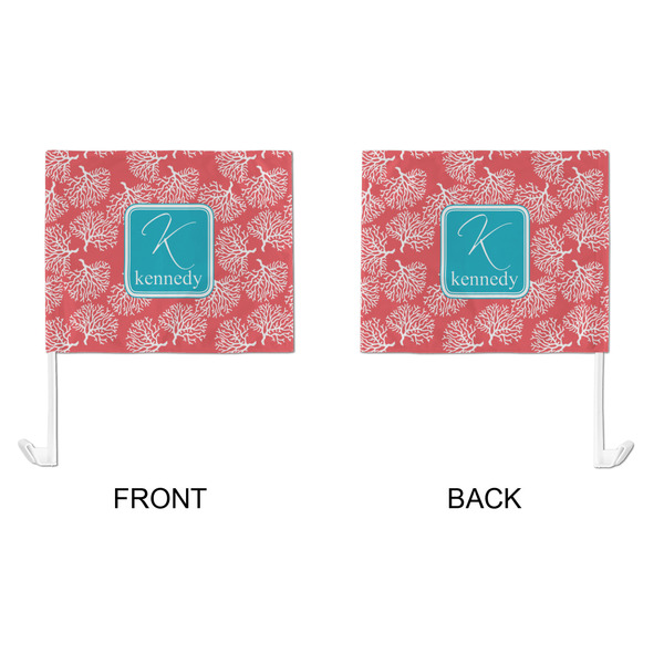 Coral & Teal Car Flag - Large - APPROVAL