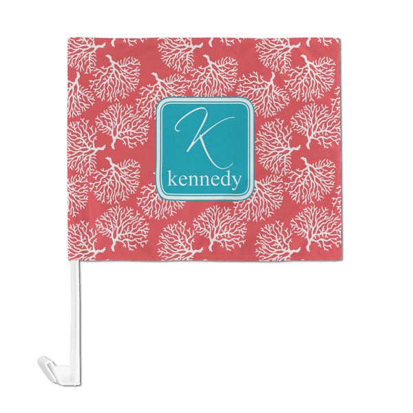 Coral & Teal Car Flag - Large - FRONT