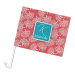 Coral & Teal Car Flag - Large (Personalized)