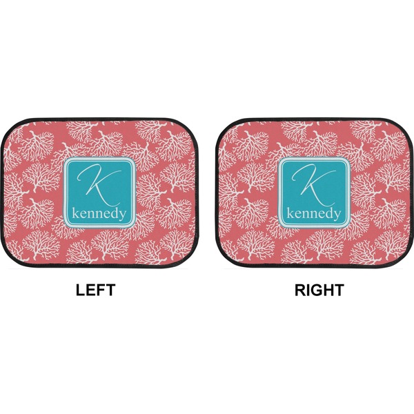 Coral & Teal Car Floor Mats (Back Seat) (Approval)