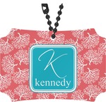 Coral & Teal Rear View Mirror Ornament (Personalized)