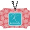 Coral & Teal Rear View Mirror Ornament (Personalized)