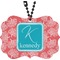 Coral & Teal Rear View Mirror Decor (Personalized)
