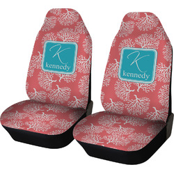 Coral & Teal Car Seat Covers (Set of Two) (Personalized)