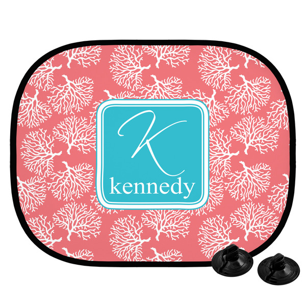 Custom Coral & Teal Car Side Window Sun Shade (Personalized)