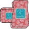 Coral & Teal Car Floor Mats Set - 2 Front & 2 Back (Personalized)