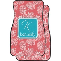 Coral & Teal Car Floor Mats (Front Seat) (Personalized)