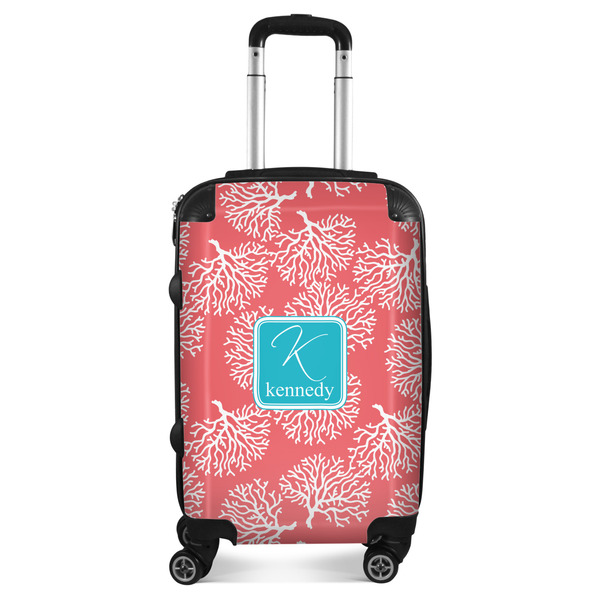 Custom Coral & Teal Suitcase (Personalized)