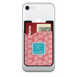 Coral & Teal 2-in-1 Cell Phone Credit Card Holder & Screen Cleaner (Personalized)