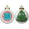 Coral & Teal Ceramic Christmas Ornament - X-Mas Tree (APPROVAL)