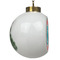 Coral & Teal Ceramic Christmas Ornament - Xmas Tree (Side View)
