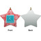 Coral & Teal Ceramic Flat Ornament - Star Front & Back (APPROVAL)