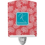 Coral & Teal Ceramic Night Light (Personalized)