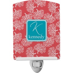 Coral & Teal Ceramic Night Light (Personalized)