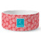 Coral & Teal Ceramic Dog Bowl - Large (Personalized)