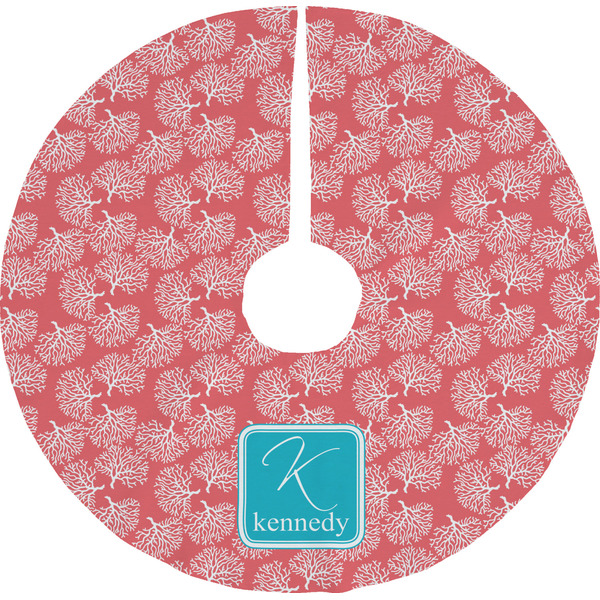 Custom Coral & Teal Tree Skirt (Personalized)