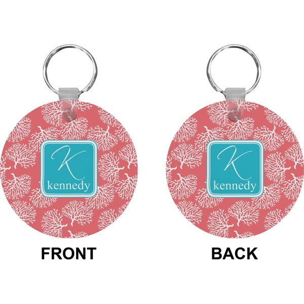 Coral & Teal Circle Keychain (Front + Back)