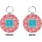 Coral & Teal Circle Keychain (Front + Back)