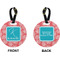 Coral & Teal Circle Luggage Tag (Front + Back)