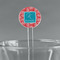 Coral & Teal 5.5" Round Plastic Stir Sticks - Clear (Personalized)