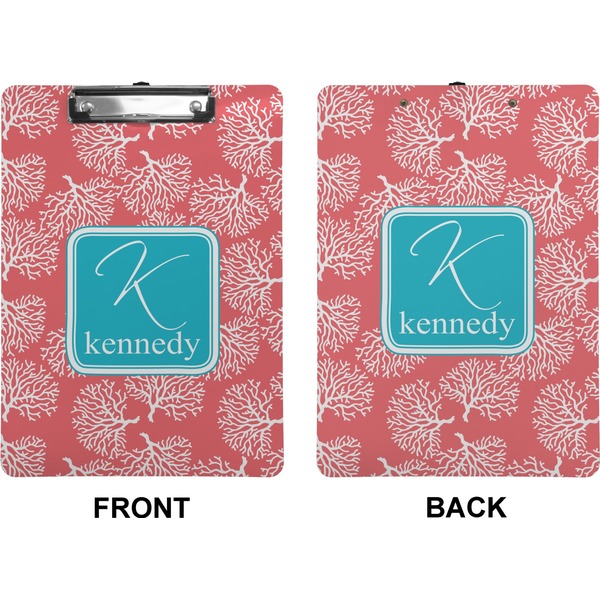 Coral & Teal Clipboard (Letter) (Front + Back)
