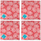 Coral & Teal Cloth Napkins - Personalized Dinner (APPROVAL) Set of 4
